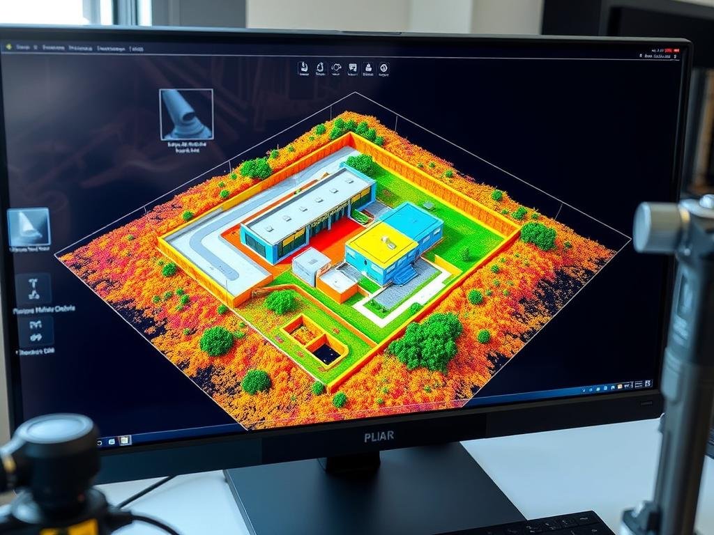 3D point cloud data from a LiDAR scan of a building site