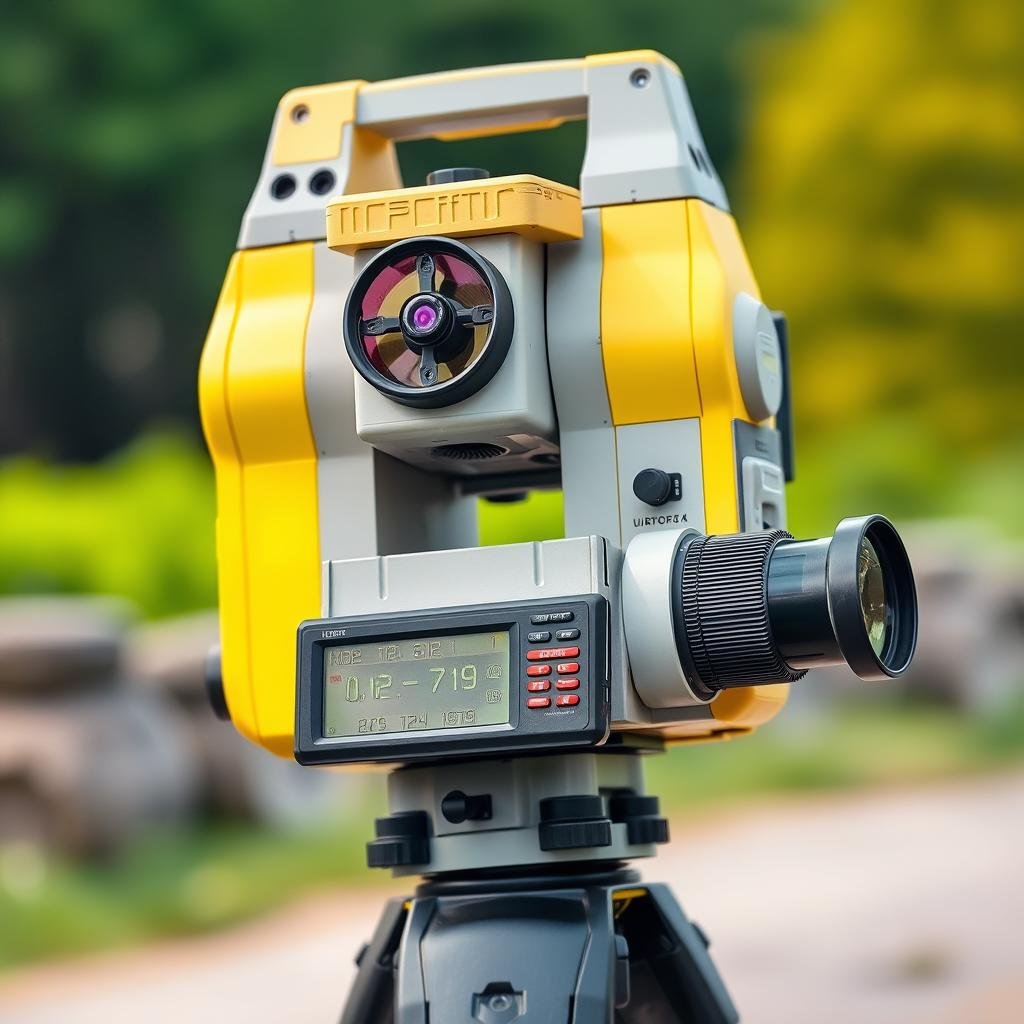 Total station equipment used by surveyors for precise measurements