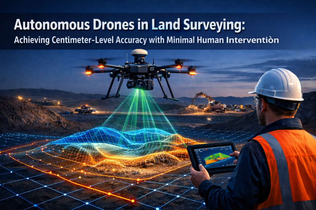 Autonomous Drones in Land Surveying: Achieving Centimeter-Level Accuracy with Minimal Human Intervention