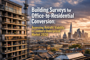 Building Surveys for Office-to-Residential Conversion: Assessing Retrofit Viability in London's Underpriced Market 2026