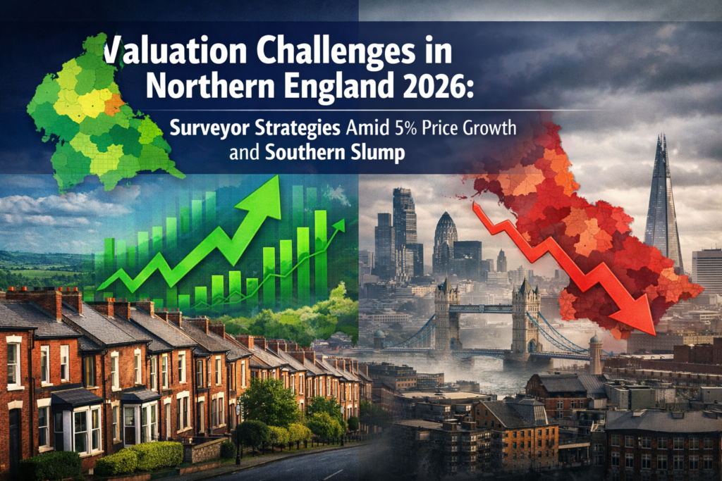 Valuation Challenges in Northern England 2026: Surveyor Strategies Amid 5% Price Growth and Southern Slump