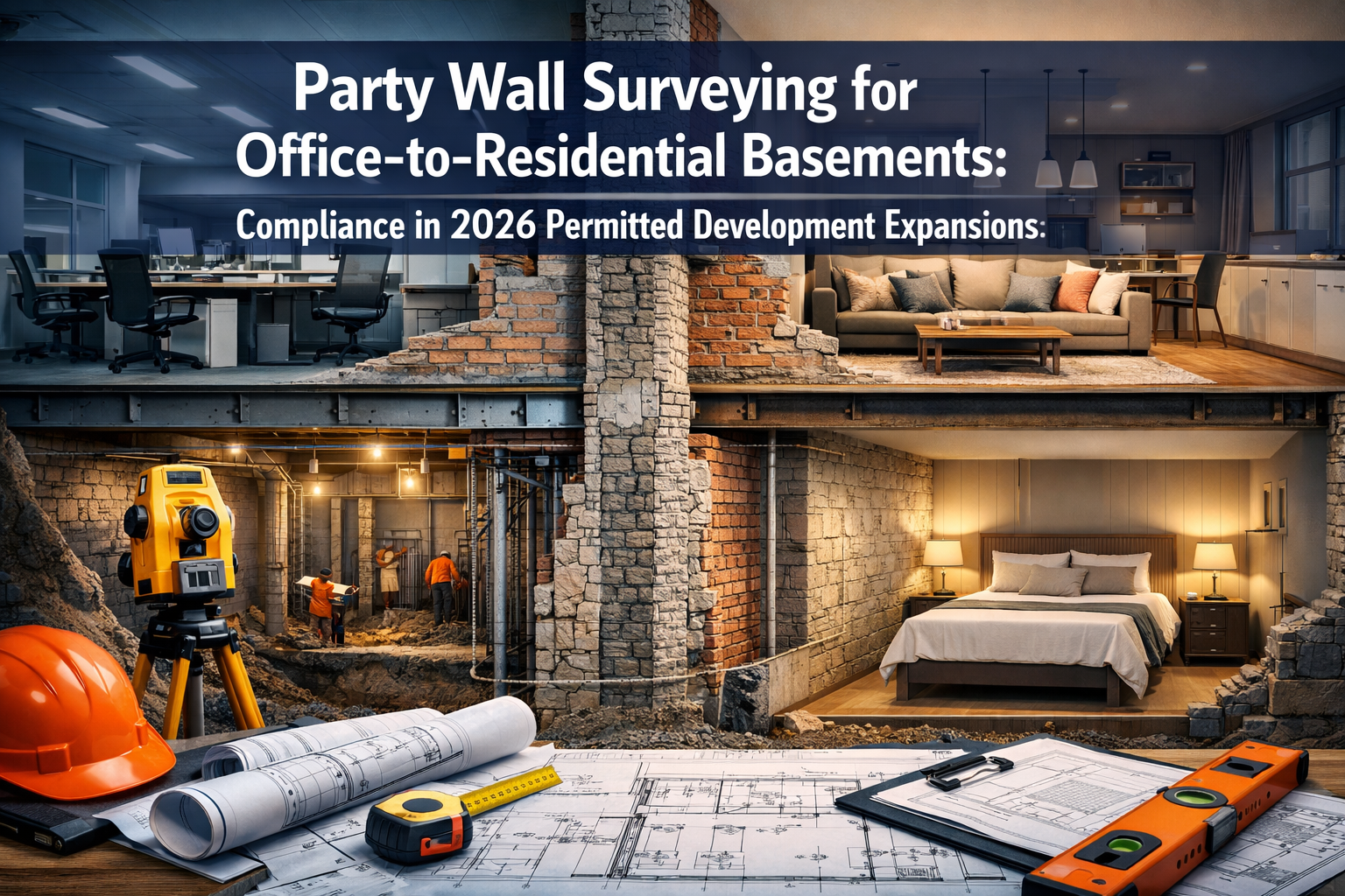 Party Wall Surveying for Office-to-Residential Basements: Compliance in 2026 Permitted Development Expansions