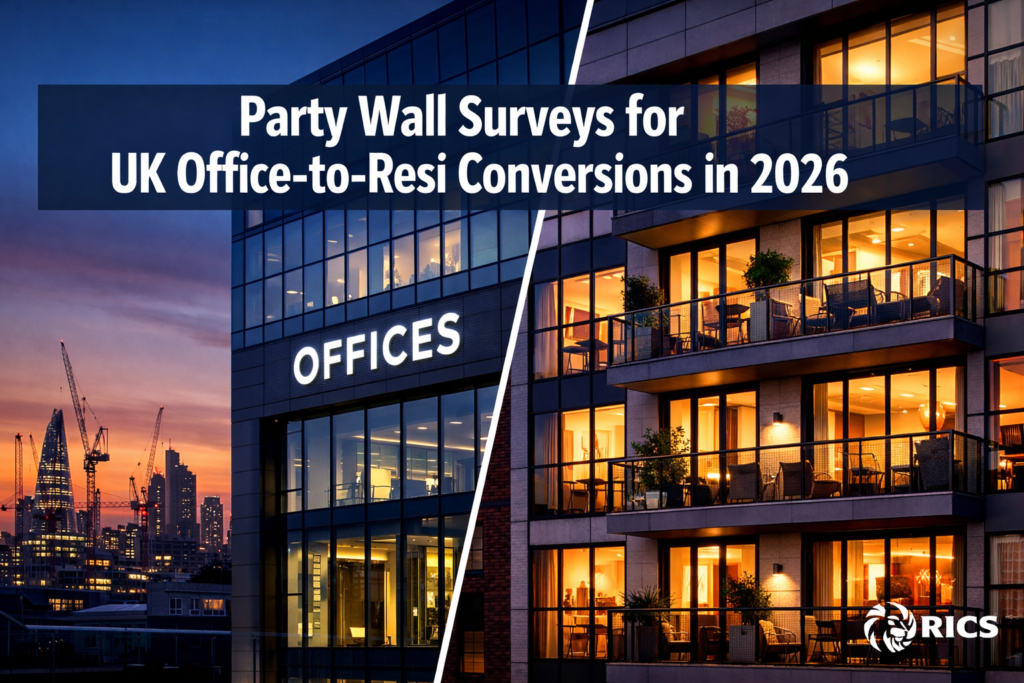Party Wall Surveys for UK Office-to-Resi Conversions in 2026: RICS Protocols Amid Housing Targets