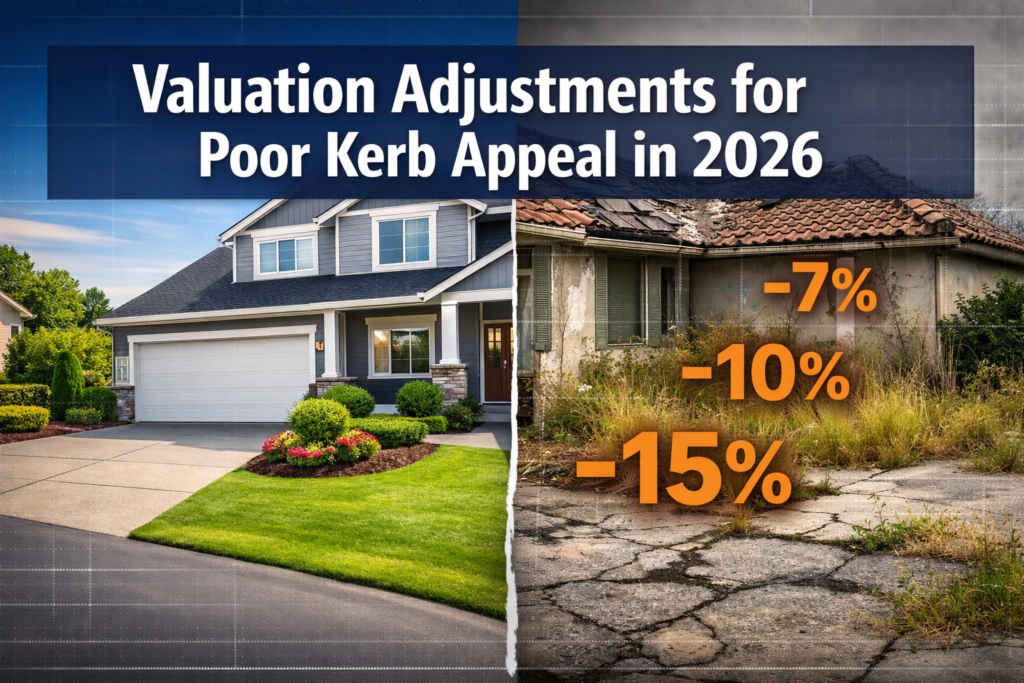 Valuation Adjustments for Poor Kerb Appeal in 2026: Quantifying Impacts from Roofs to Regional Landscaping Neglect
