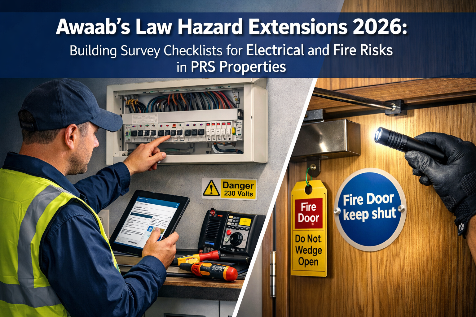 Awaab’s Law Hazard Extensions 2026: Building Survey Checklists for Electrical and Fire Risks in PRS Properties