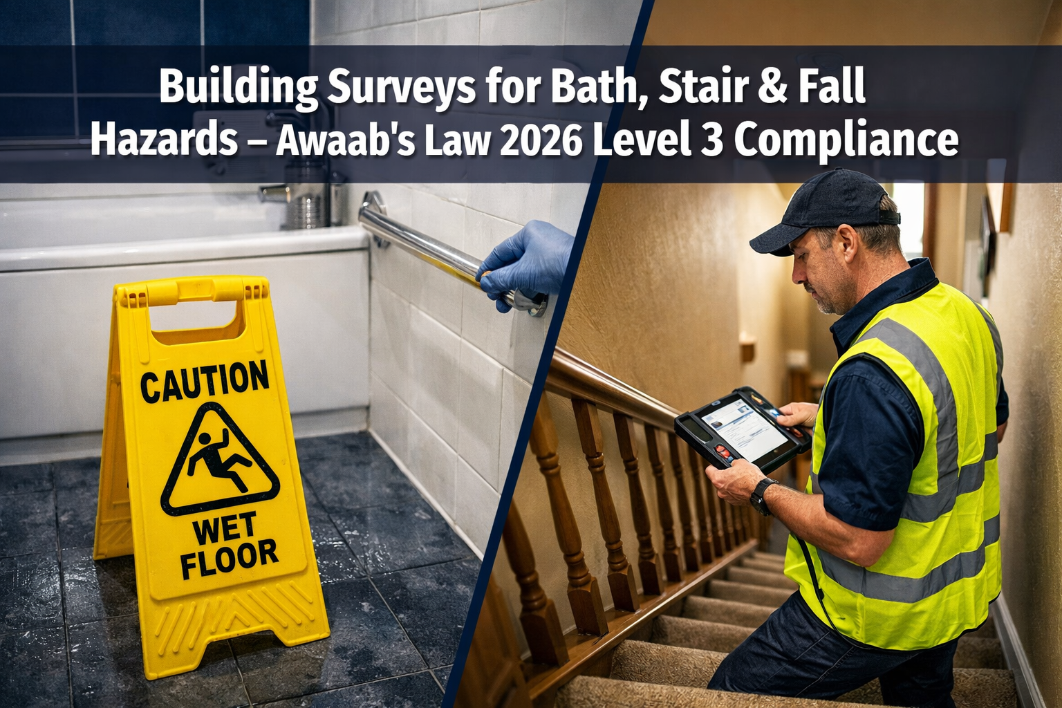 Building Surveys for Bath, Stair, and Fall Hazards Under Awaab’s Law 2026: Level 3 Protocols for Rental Property Compliance