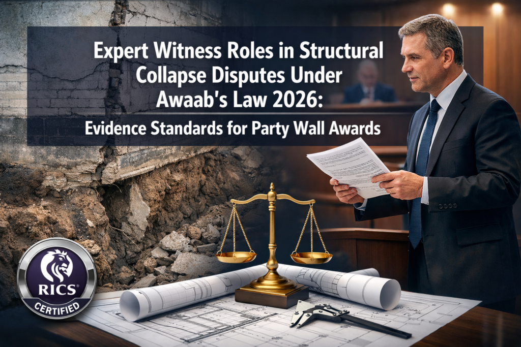 Expert Witness Roles in Structural Collapse Disputes Under Awaab’s Law 2026: Evidence Standards for Party Wall Awards