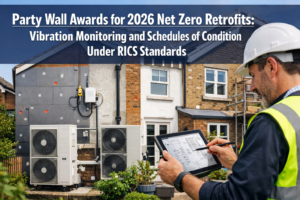 Party Wall Awards for 2026 Net Zero Retrofits: Vibration Monitoring and Schedules of Condition Under RICS Standards