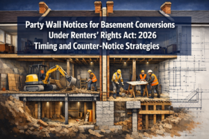 Party Wall Notices for Basement Conversions Under Renters’ Rights Act: 2026 Timing and Counter-Notice Strategies