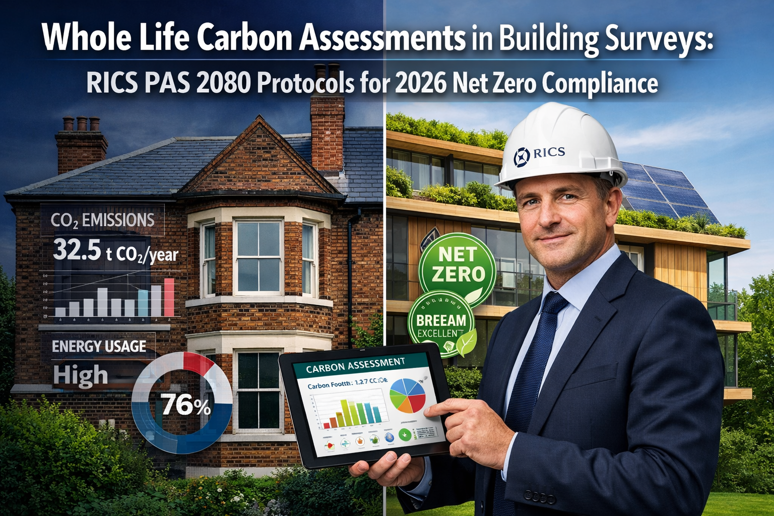 Whole Life Carbon Assessments in Building Surveys: RICS PAS 2080 Protocols for 2026 Net Zero Compliance