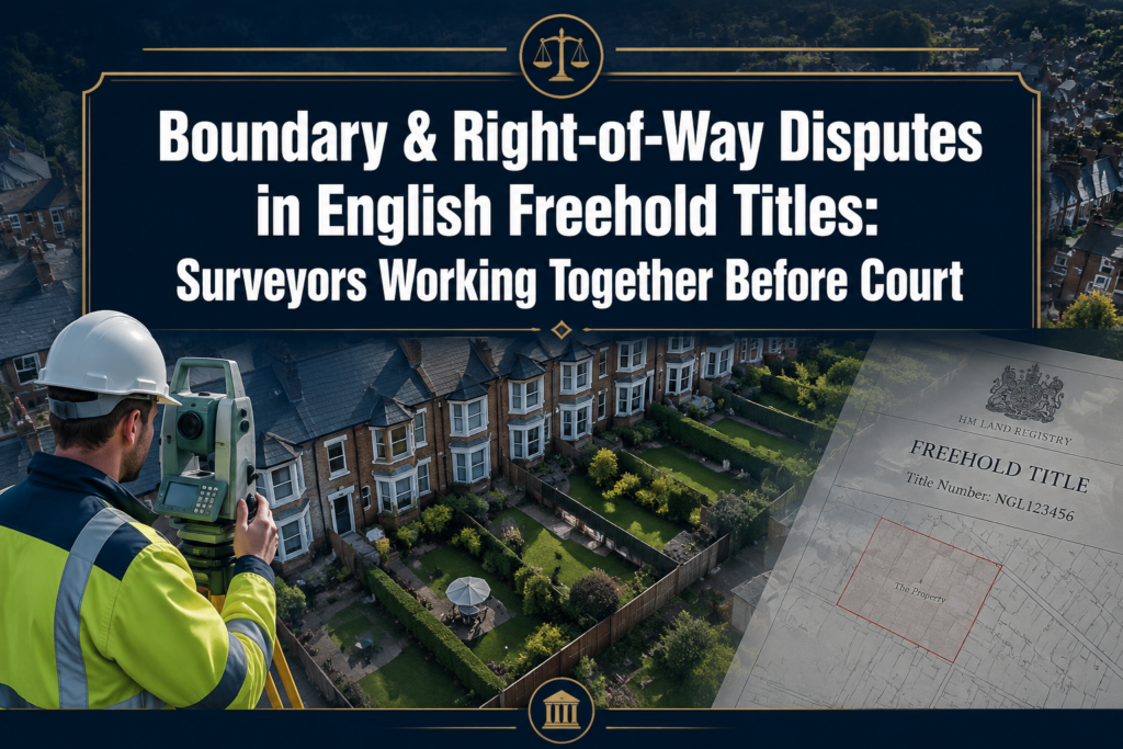 Boundary and Right‑of‑Way Disputes in English Freehold Titles: How Building Surveyors and Valuers Can Work Together Before It Reaches Court