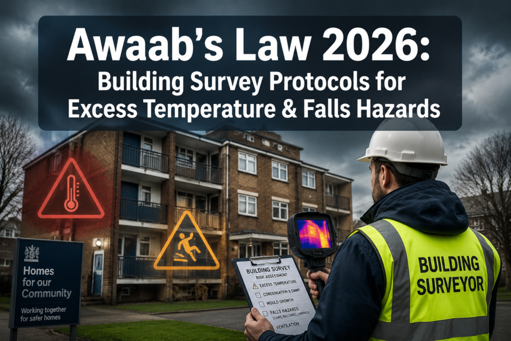 Building Survey Protocols for Excess Temperature and Falls Hazards: Awaab's Law 2026 Expansion Beyond Damp and Mould