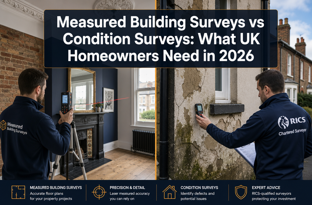 Measured Building Surveys vs Condition Surveys: What UK Homeowners and Developers Actually Need in 2026