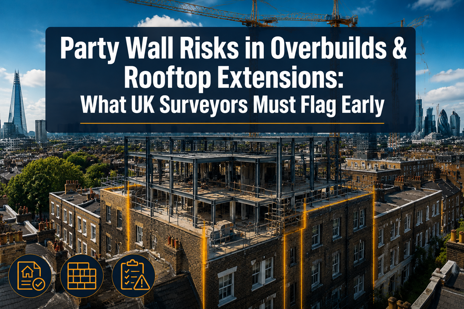 Party Wall Risks in Overbuilds, Airspace Developments and Rooftop Extensions: What UK Surveyors Need to Flag Early