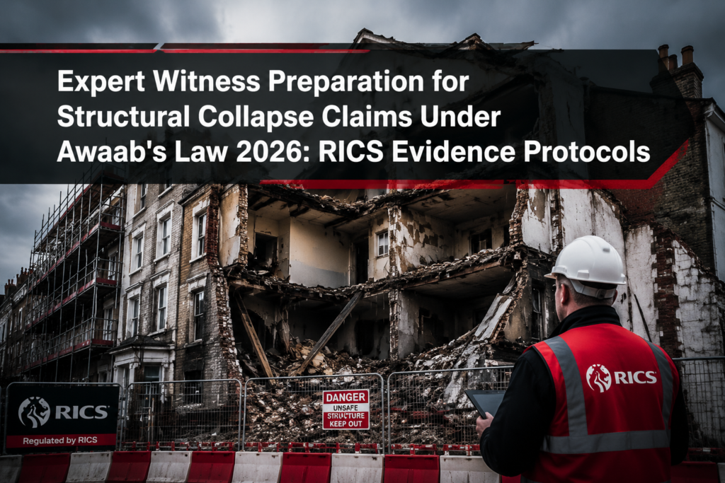 Expert Witness Preparation for Structural Collapse Claims Under Awaab’s Law 2026: RICS Evidence Protocols